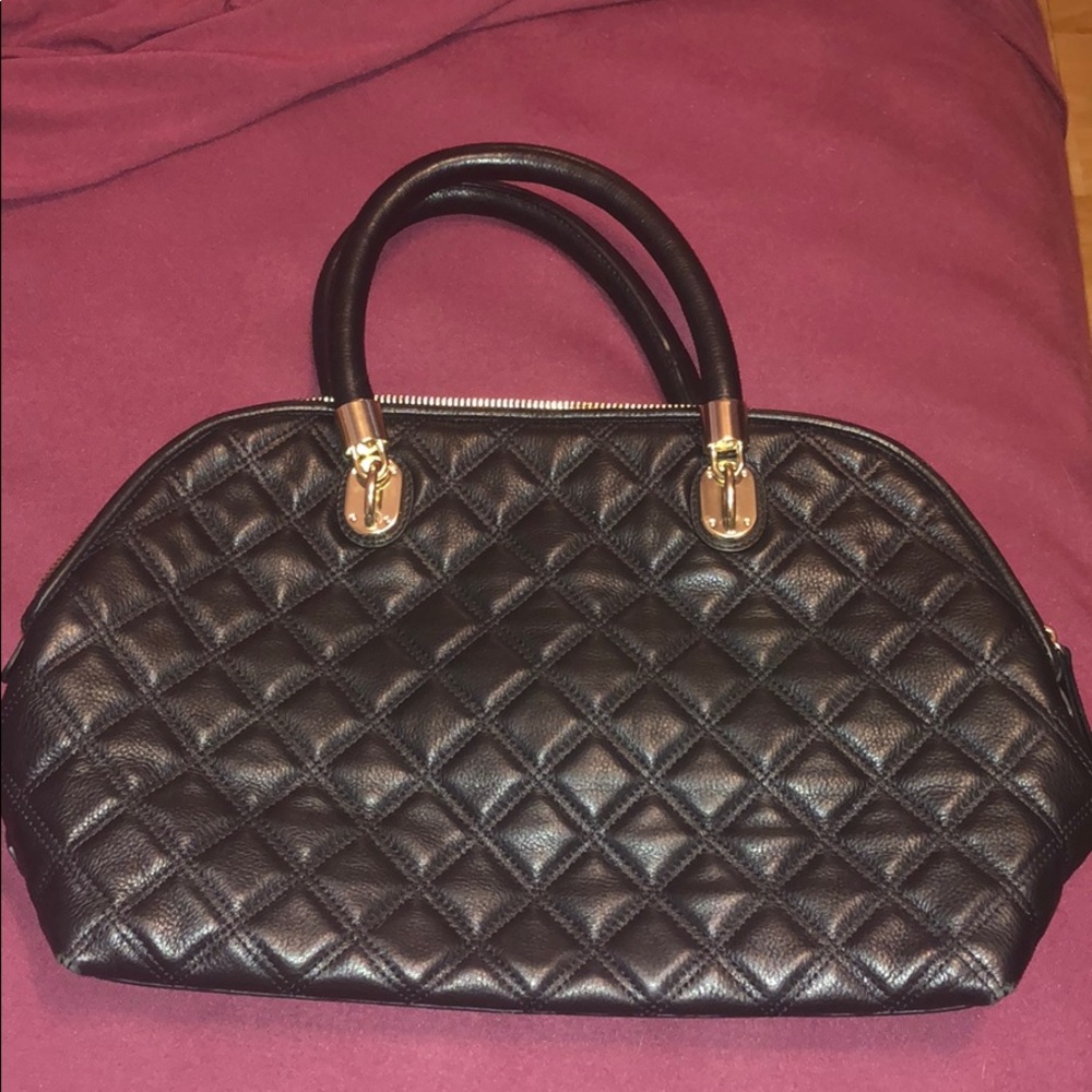 Cole Haan black leather quilted purse